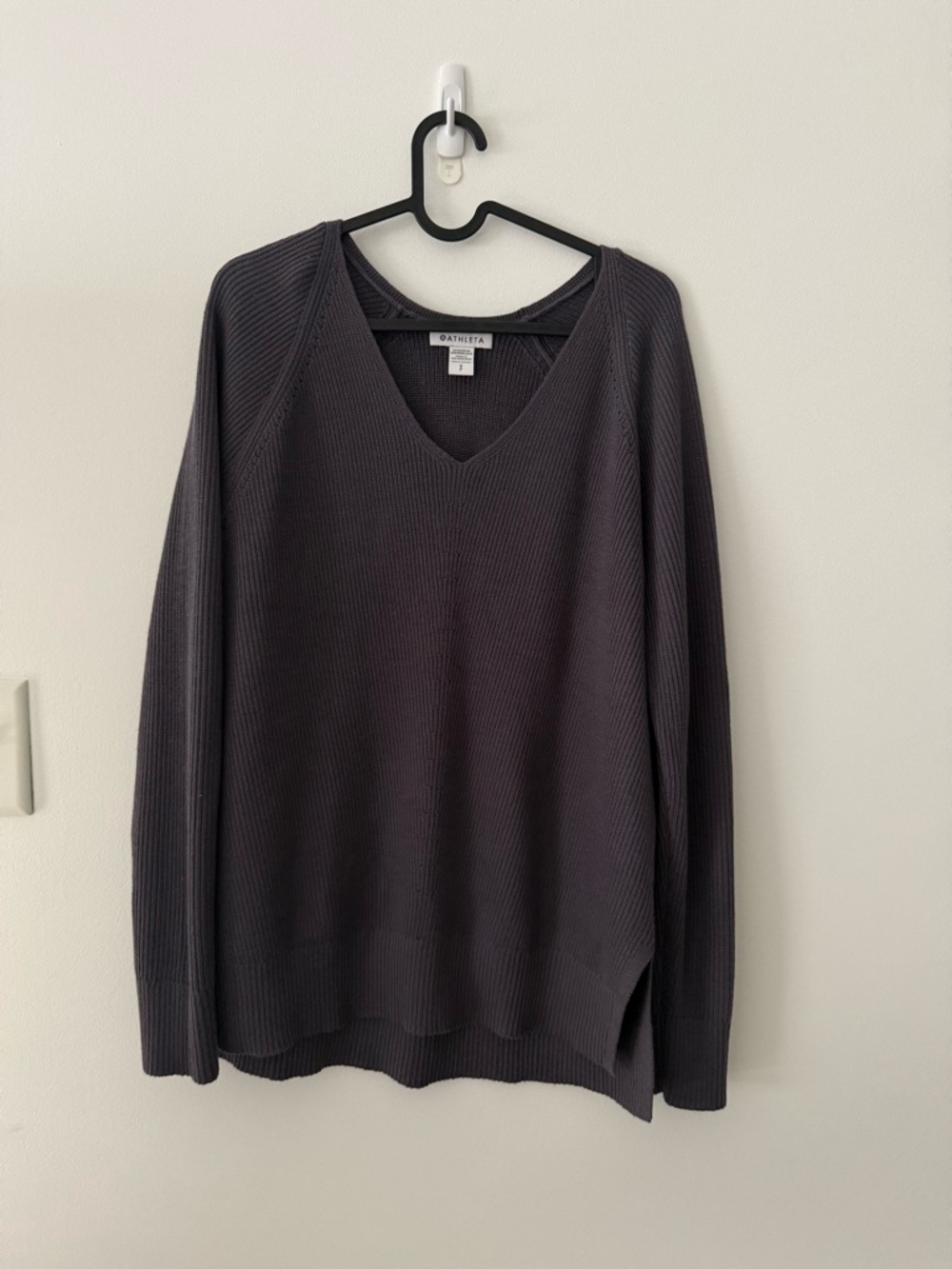 NWOT Athleta Hanover V-Neck Wool Sweater